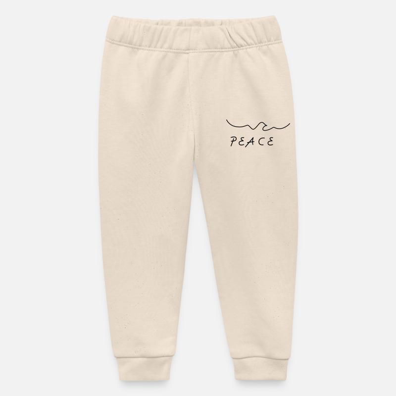 pour la paix ! - Pantalon de jogging bébé bio Stanley/Stella - écru doux