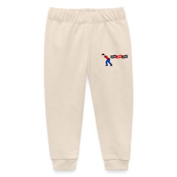Mann zieht LOVE Banner - Baby Organic Jogginghose Baby Tumbler von Stanley/Stella - Natur - Vorne