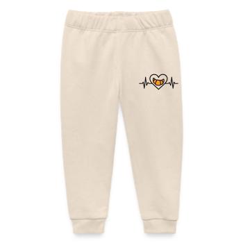 Croissant Heart Breakfast Bakery - Baby Organic Sweatpants by Stanley/Stella - soft Ecru - Front