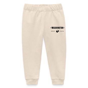 Washington DC Coordinates Planet Earth - Baby Organic Sweatpants by Stanley/Stella - soft Ecru - Front