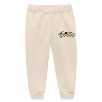 life is better in flop flops - beach summer party - Baby Organic Sweatpants by Stanley/Stella - soft Ecru - Front