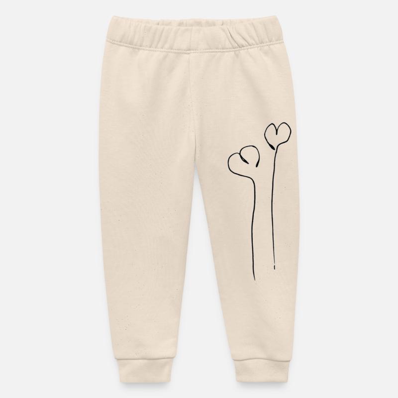 DEUX CŒURS - Pantalon de jogging bébé bio Stanley/Stella - écru doux