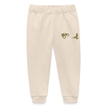 Minimalist Bird Watching Silhouette - Baby Organic Sweatpants by Stanley/Stella - soft Ecru - Front