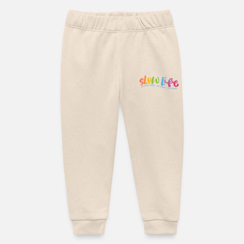 Slow Life - Pantalon de jogging bébé bio Stanley/Stella - écru doux