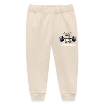 Dino T-Rex Weight Weightlifting Weightlifting - Baby Organic Sweatpants by Stanley/Stella - soft Ecru - Front