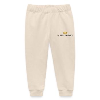 Golden crown on black - Baby Organic Sweatpants by Stanley/Stella - soft Ecru - Front
