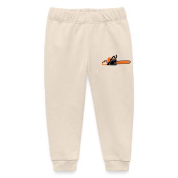 Chainsaw Chainsaw Lumberjack Lumberjack Lumberjack - Baby Organic Sweatpants by Stanley/Stella - soft Ecru - Front