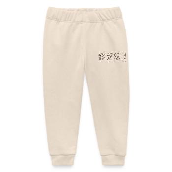Coordinates: Pisa, Italy - Baby Organic Sweatpants by Stanley/Stella - soft Ecru - Front