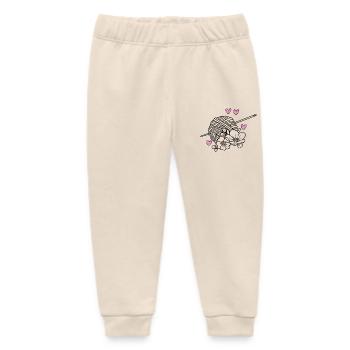 Knitting Knitting Crochet Knitter - Baby Organic Sweatpants by Stanley/Stella - soft Ecru - Front