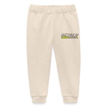 Matthew 7:7 | Bible Quote - Baby Organic Sweatpants by Stanley/Stella - soft Ecru - Front