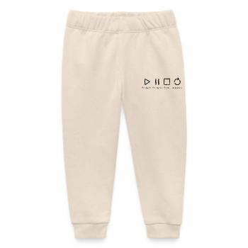 Mindfulness, Moments, Memories, Happiness - Baby Organic Sweatpants by Stanley/Stella - soft Ecru - Front