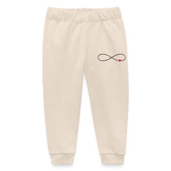 Infinity sign heart infinite love - Baby Organic Sweatpants by Stanley/Stella - soft Ecru - Front