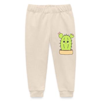sad cactus - Baby Organic Sweatpants by Stanley/Stella - soft Ecru - Front