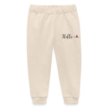 Hello Heart Typography - Baby Organic Sweatpants by Stanley/Stella - soft Ecru - Front