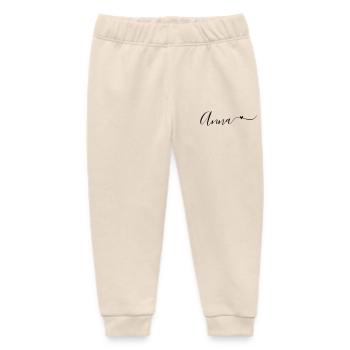 Anna Last name First name Decorative - Baby Organic Sweatpants by Stanley/Stella - soft Ecru - Front