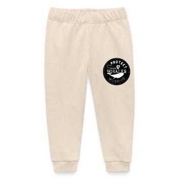 Save the wales, protect wildlife - Black - Baby Organic Sweatpants by Stanley/Stella - soft Ecru - Front