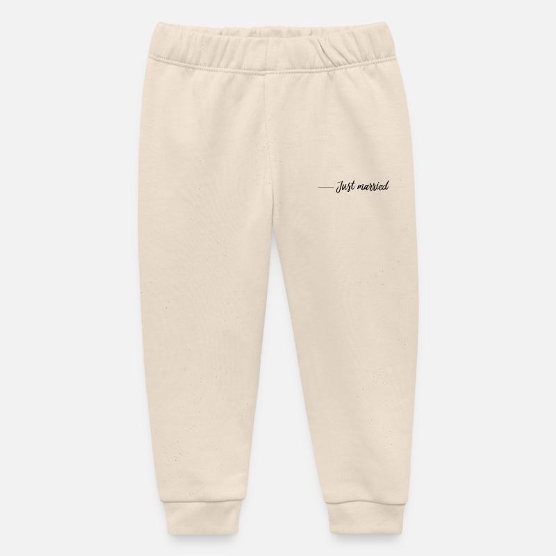 Just married - nouvellement marié - Pantalon de jogging bébé bio Stanley/Stella - écru doux