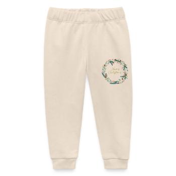 Couronne de Noël, Couronne de Noël, Joyeux Noël - Pantalon de jogging bébé bio Stanley/Stella - écru doux - Devant