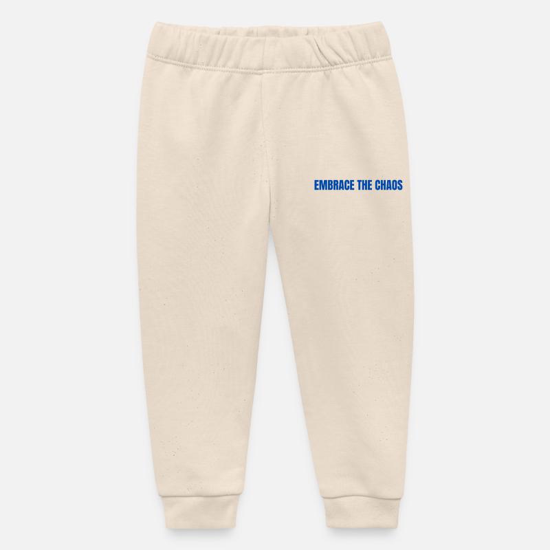 Adoptez la typographie audacieuse du chaos - Pantalon de jogging bébé bio Stanley/Stella - écru doux