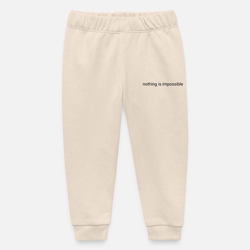 Rien n’est impossible en texte brut - Pantalon de jogging bébé bio Stanley/Stella - écru doux