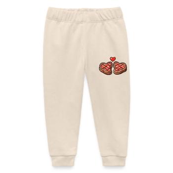 Steak Meat Grilling Couple Love Heart - Baby Organic Sweatpants by Stanley/Stella - soft Ecru - Front
