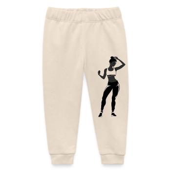 Yoga Instructor - Hobby / Sport Sticker - Baby Organic Sweatpants by Stanley/Stella - soft Ecru - Front