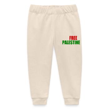 Free palestine - Baby Organic Sweatpants by Stanley/Stella - soft Ecru - Front