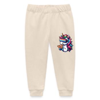 Einhorn VR Virtual Reality Regenbogen Pizza - Baby Organic Jogginghose Baby Tumbler von Stanley/Stella - Natur - Vorne