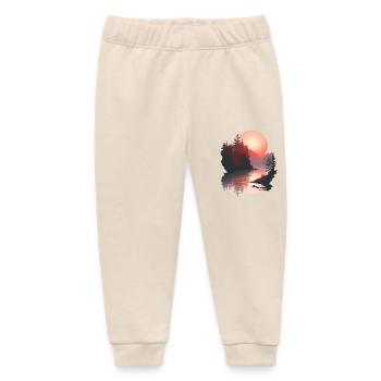 Sunset Reflection Forest Scene - Baby Organic Sweatpants by Stanley/Stella - soft Ecru - Front