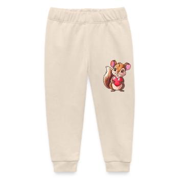 Cute Squirrel Holding a Heart - Baby Organic Jogginghose Baby Tumbler von Stanley/Stella - Natur - Vorne