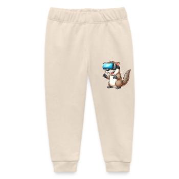Otter VR Gamer Virtual Reality Science Fiction - Baby Organic Sweatpants by Stanley/Stella - soft Ecru - Front
