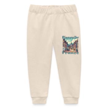 Riquewihr Old Town Walking Tour France Mountains - Baby Organic Sweatpants by Stanley/Stella - soft Ecru - Front