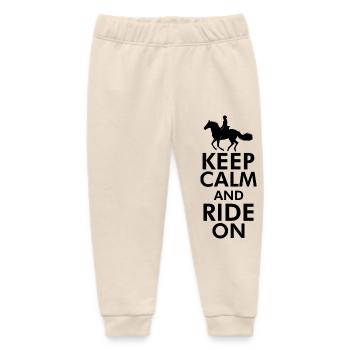 Pferde Sport Dressur Springreiten - Baby Organic Jogginghose Baby Tumbler von Stanley/Stella - Natur - Vorne