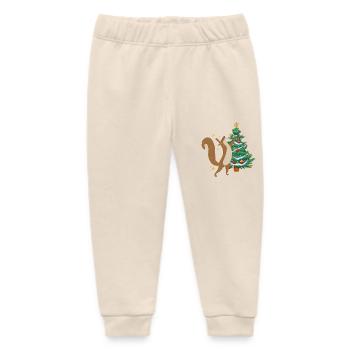Christmas Tree Christmas Tree Squirrel Xmas - Baby Organic Sweatpants by Stanley/Stella - soft Ecru - Front