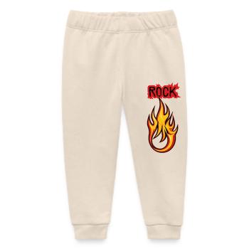 Rock Fire & Flame - Baby Organic Sweatpants by Stanley/Stella - soft Ecru - Front