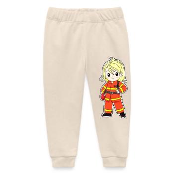 Cute Firefighter – Cute & Brave! - Baby Organic Sweatpants by Stanley/Stella - soft Ecru - Front