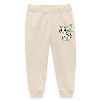 Zahl 1 Nummer Eins - Tiger Motiv - Baby Organic Jogginghose Baby Tumbler von Stanley/Stella - Natur - Vorne