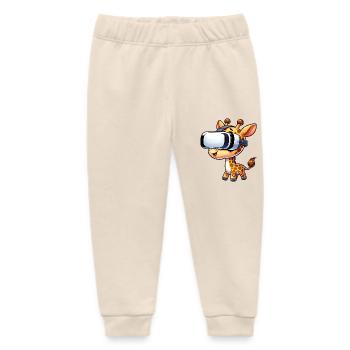 Eine Coole Giraffe mit VR Kopfteil - Baby Organic Jogginghose Baby Tumbler von Stanley/Stella - Natur - Vorne