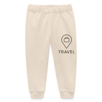 Minimalistisches Travel-Icon – Location & Koffer - Baby Organic Jogginghose Baby Tumbler von Stanley/Stella - Natur - Vorne