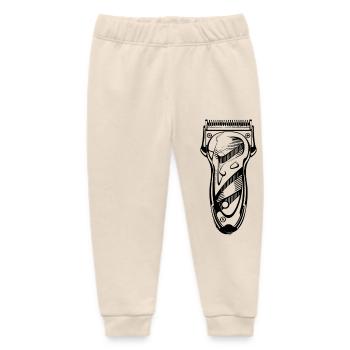 Clippers Barber Icon - Baby Organic Sweatpants by Stanley/Stella - soft Ecru - Front
