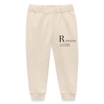 Ramadan dictionary text style design - Baby Organic Sweatpants by Stanley/Stella - soft Ecru - Front