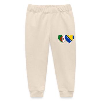 Algérie Bosnie Drapeau Coeur - Pantalon de jogging bébé bio Stanley/Stella - écru doux - Devant