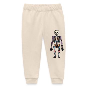 Skeleton Funny Halloween Funny - Baby Organic Sweatpants by Stanley/Stella - soft Ecru - Front
