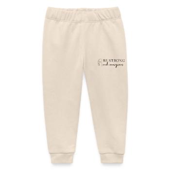 Strong and courageous - Baby Organic Sweatpants by Stanley/Stella - soft Ecru - Front