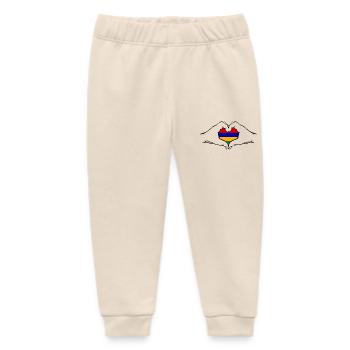 Mauritius Flagge Hände Herzform - Baby Organic Jogginghose Baby Tumbler von Stanley/Stella - Natur - Vorne