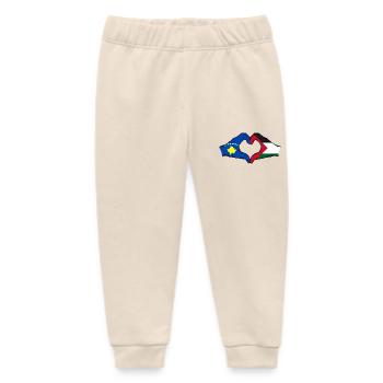 Kosovo Palästina Flagge Hände Herzform - Baby Organic Jogginghose Baby Tumbler von Stanley/Stella - Natur - Vorne