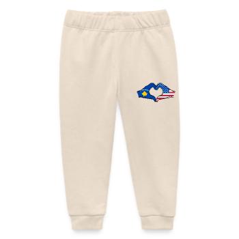 Kosovo USA Flagge Hände Herzform - Baby Organic Jogginghose Baby Tumbler von Stanley/Stella - Natur - Vorne