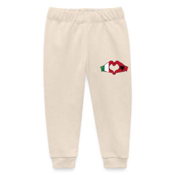Italien Albanien Flagge Hände Herzform used - Baby Organic Jogginghose Baby Tumbler von Stanley/Stella - Natur - Vorne
