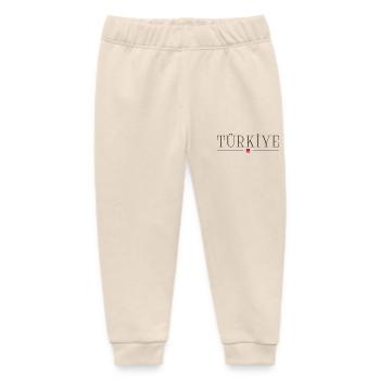 Türkiye Turkey Wings and Crescent Moon - Baby Organic Sweatpants by Stanley/Stella - soft Ecru - Front