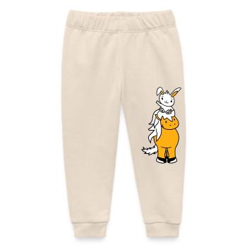 Bunny Horse Riding Rider Pony Horse Waving Cute - Baby Organic Sweatpants by Stanley/Stella - soft Ecru - Front